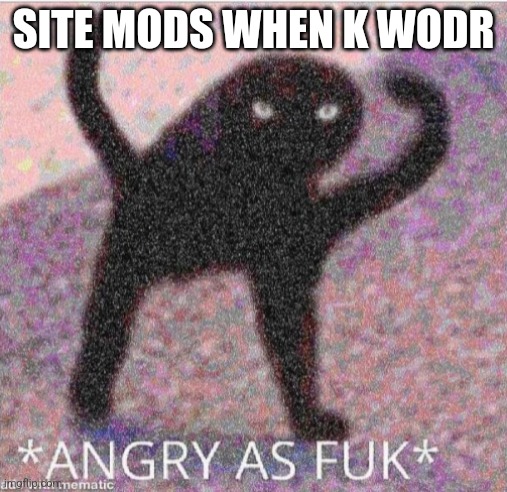 K̴̝̗͇̪̤͈̦̠̜̖͓͈̮̝̆͊̐̂̊͆͋͗̆̀̐͘ͅy̶̢͓̻̼̯̣̬̗̯͊̈́ͅş̸̺̩̩͚̺̠̝̭̰̑̿̈́̇̄̿̑̆̉̓̑͆̉̈́͆͊͌̏̿̈́͒̄̈́̑̇̄́̒̕͘͠͝ | SITE MODS WHEN K WODR | image tagged in angry as fuk | made w/ Imgflip meme maker