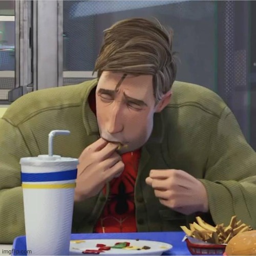 Peter B. Parker eating fingers | image tagged in peter b parker eating fingers | made w/ Imgflip meme maker