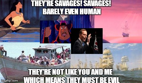 One Does Not Simply Meme | THEY'RE SAVAGES! SAVAGES! BARELY EVEN HUMAN THEY'RE NOT LIKE YOU AND ME 
WHICH MEANS THEY MUST BE EVIL | image tagged in memes,one does not simply | made w/ Imgflip meme maker