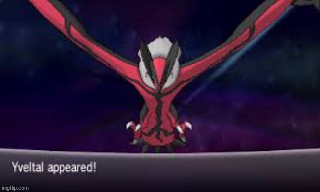 Yveltal Appeared | image tagged in yveltal appeared | made w/ Imgflip meme maker