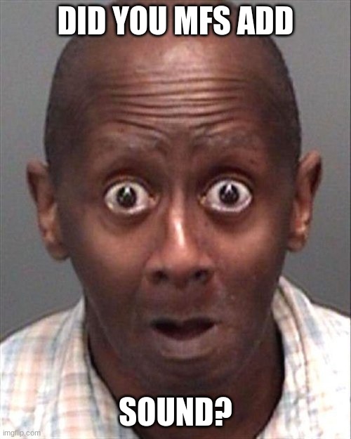Surprised Black Man | DID YOU MFS ADD; SOUND? | image tagged in surprised black man | made w/ Imgflip meme maker