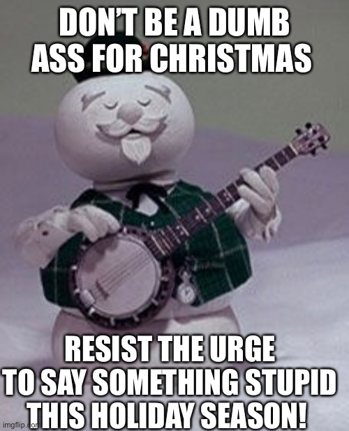 Don’t Be a Dumb Ass for Christmas | DON’T BE A DUMB ASS FOR CHRISTMAS; RESIST THE URGE TO SAY SOMETHING STUPID THIS HOLIDAY SEASON! | image tagged in stupid people,christmas,stupid | made w/ Imgflip meme maker