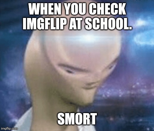 SMORT | WHEN YOU CHECK IMGFLIP AT SCHOOL. SMORT | image tagged in smort | made w/ Imgflip meme maker