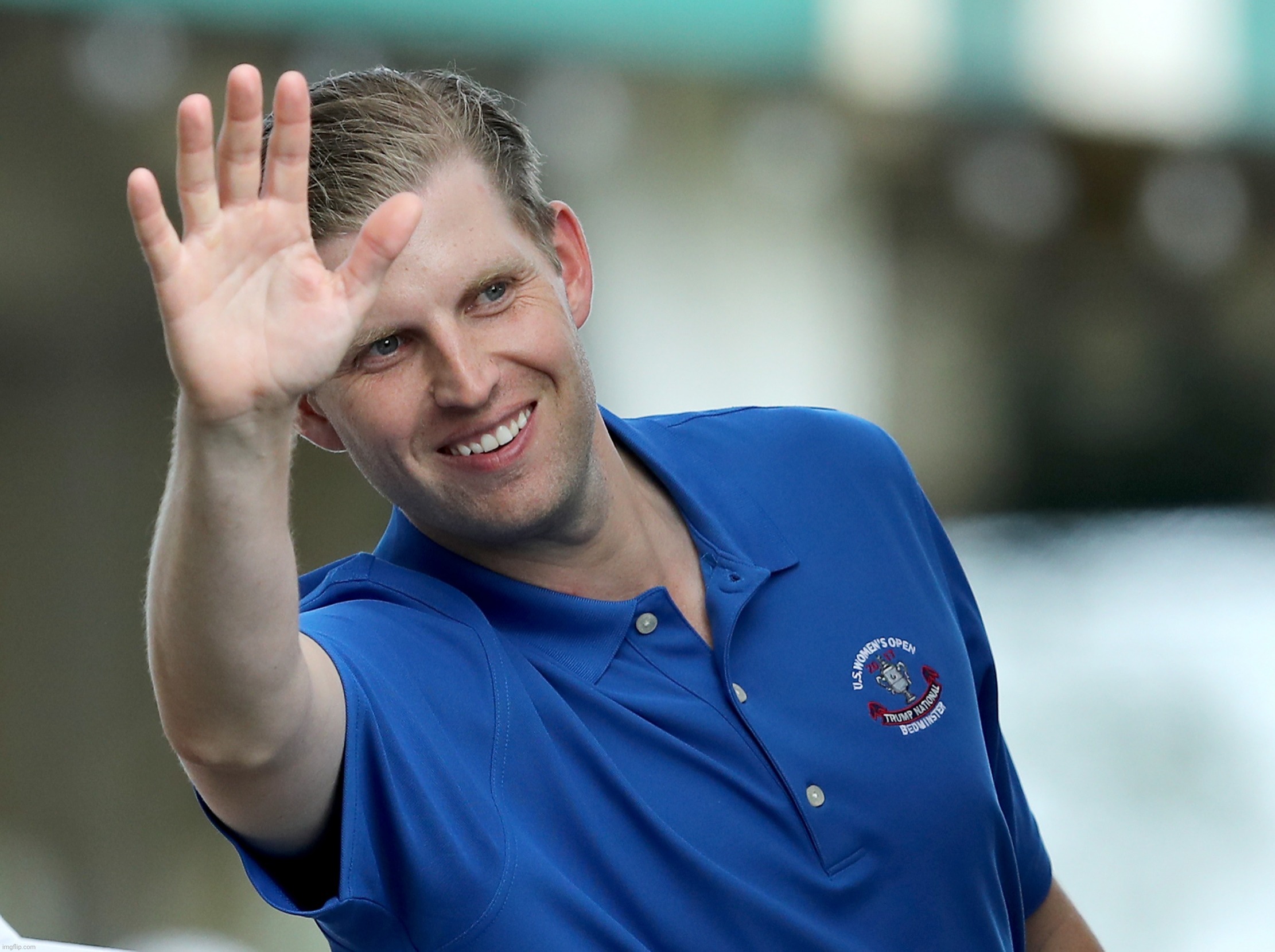 Eric Trump, waving at nobody | image tagged in eric trump waving at nobody | made w/ Imgflip meme maker