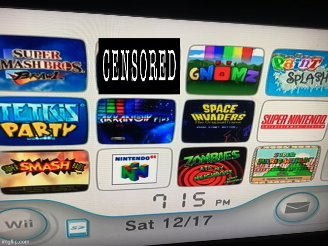 Picture of my wii.     Sorry I put that bar there but I do not want personal info leaked | image tagged in pic | made w/ Imgflip meme maker