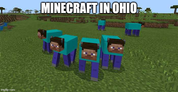 Minecraft in Ohio | MINECRAFT IN OHIO | image tagged in me and the boys | made w/ Imgflip meme maker
