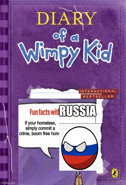 Diary of a Wimpy Kid Cover Template | RUSSIA | image tagged in diary of a wimpy kid cover template,countryballs | made w/ Imgflip meme maker