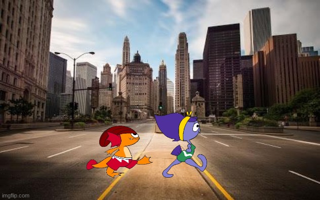 Just walking by | image tagged in empty street | made w/ Imgflip meme maker