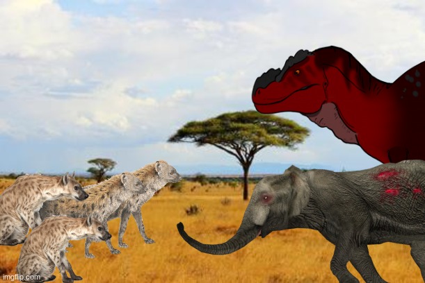 The African Rex vs Hungry Hyenas | made w/ Imgflip meme maker