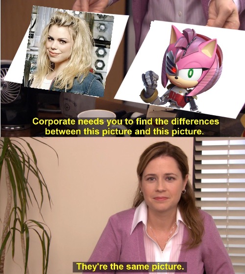 Russ T. Rose | image tagged in memes,they're the same picture,doctor who,sonic the hedgehog,rose tyler,amy rose | made w/ Imgflip meme maker