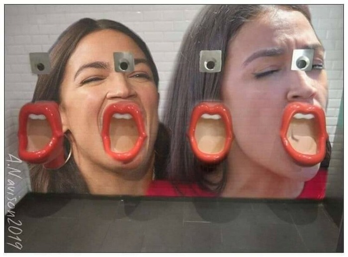 Best urinal idea I've seen in years. | image tagged in crazy aoc,urinalysis,pee on this,urination,crazy alexandria ocasio-cortez,alexandria occasional cortex | made w/ Imgflip meme maker