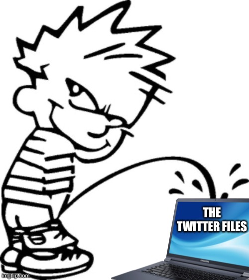 Calvin pissing on | THE TWITTER FILES | image tagged in calvin pissing on | made w/ Imgflip meme maker