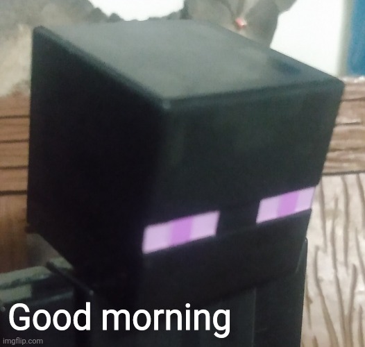 Just another day in hell.. yay.. | Good morning | image tagged in enderman stare | made w/ Imgflip meme maker