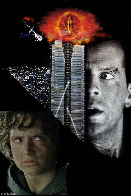 The ultimate Christmas movie | image tagged in lotr,die hard,frodo | made w/ Imgflip meme maker