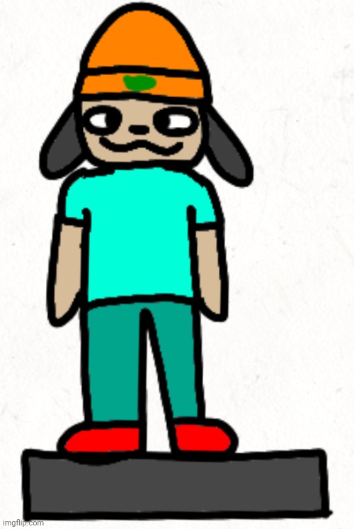 I'm trying to make a Parappa amiibo with some polymer clay I have. Its gonna look like this when its done | made w/ Imgflip meme maker