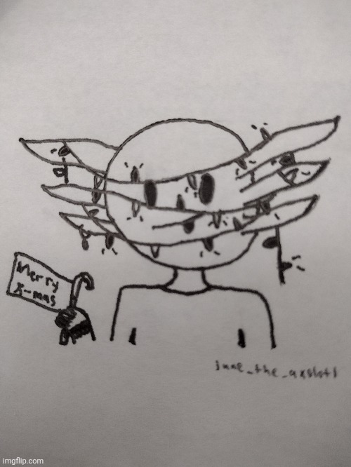 Festive axolotl +^u^+ | image tagged in holidays,axolotl | made w/ Imgflip meme maker