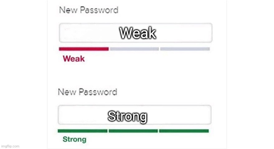 Weak strong password | Weak; Strong | image tagged in weak strong password | made w/ Imgflip meme maker