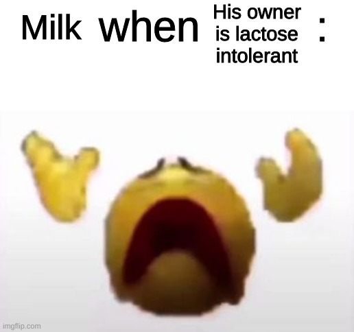 User When Offended: | His owner is lactose intolerant; Milk | image tagged in user when offended | made w/ Imgflip meme maker