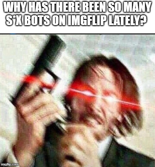 WHY HAS THERE BEEN SO MANY S*X BOTS ON IMGFLIP LATELY? | image tagged in bots,hate | made w/ Imgflip meme maker