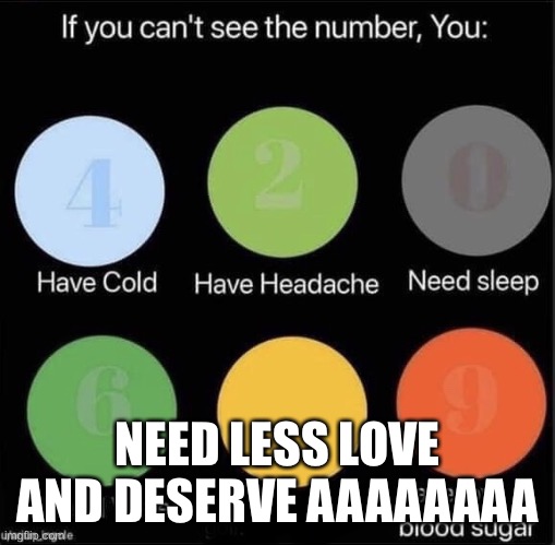 If you can’t see the number | NEED LESS LOVE AND DESERVE AAAAAAAA | image tagged in if you can t see the number | made w/ Imgflip meme maker