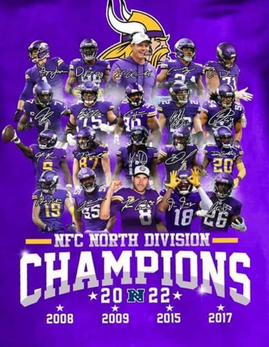 2022 NFC North Division Champions Minnesota Vikings 2008 2022