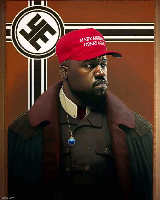bruh | image tagged in nazi kanye west | made w/ Imgflip meme maker