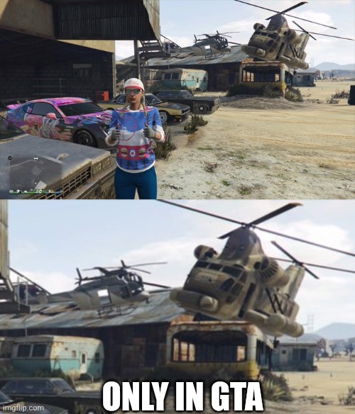 Grand theft Auto in a nutshell | ONLY IN GTA | image tagged in gta 5,xbox one | made w/ Imgflip meme maker