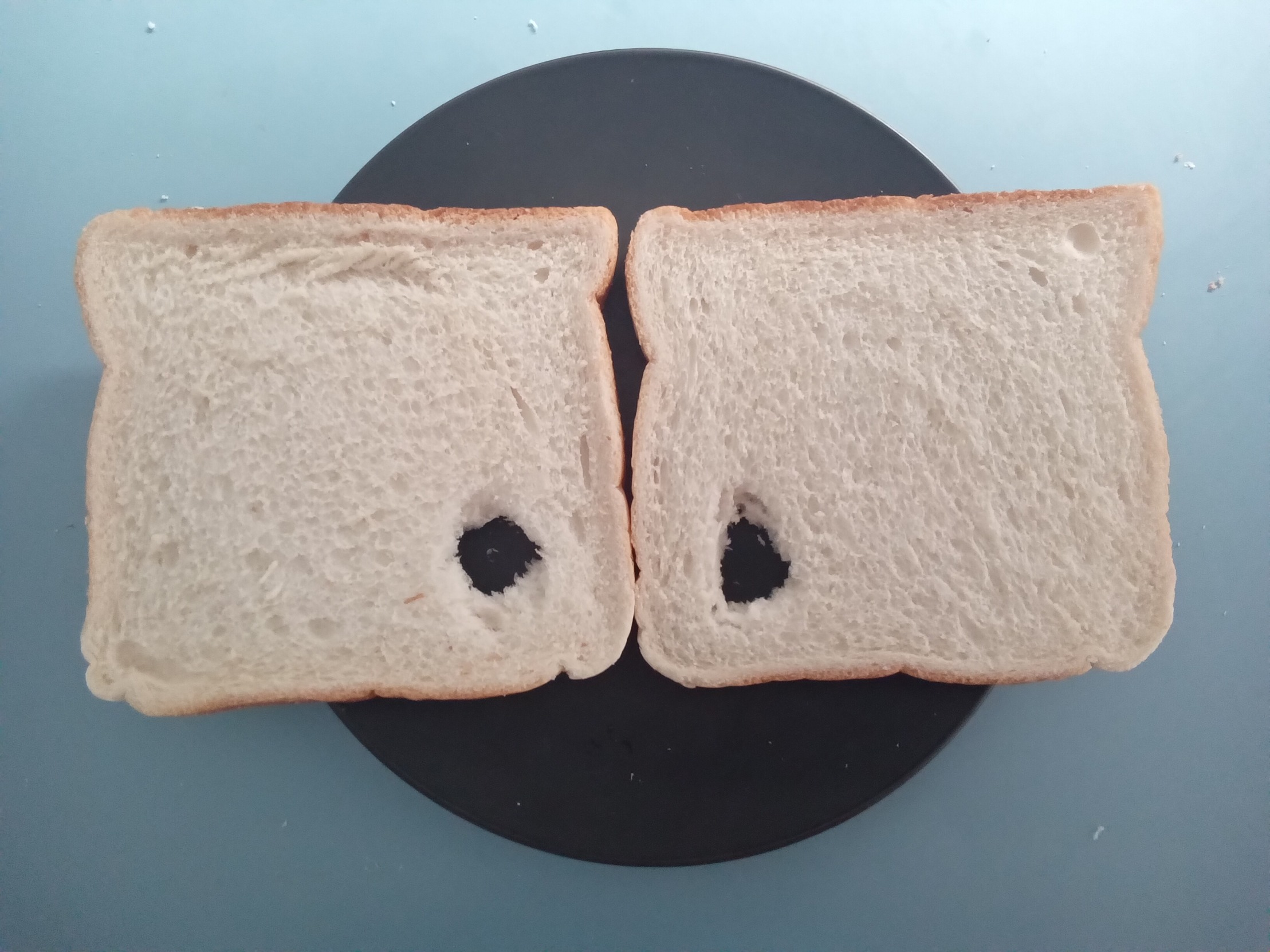 High Quality Surprised Plate with bread as eyes Blank Meme Template