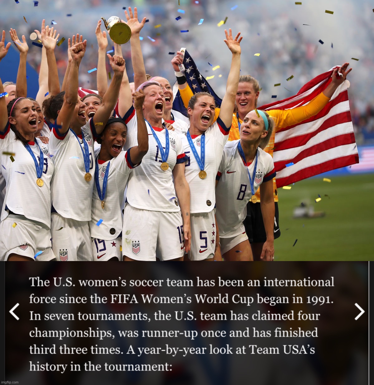 Disappointed the U.S. doesn’t have internationally competitive soccer? Actually: We do! | image tagged in u s women s soccer world cup champions,soccer,usa,america,world cup,womens rights | made w/ Imgflip meme maker