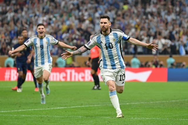 Lionel Messi scores in the World Cup Blank Meme Template