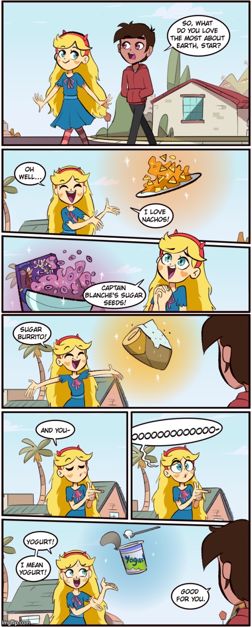 MorningMark - I LUV YOGURT | image tagged in morningmark,comics/cartoons,svtfoe,memes,star vs the forces of evil,comics | made w/ Imgflip meme maker