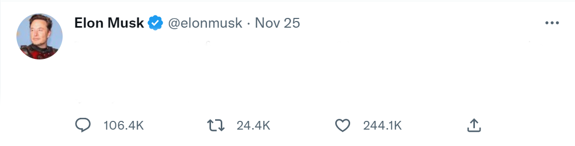 High Quality Elon Musk's controversial tweet Blank Meme Template