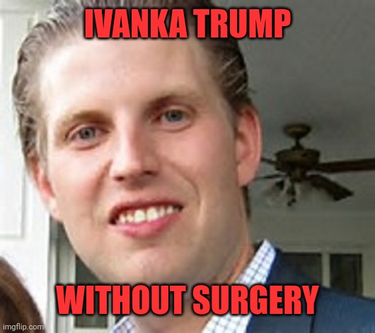 Ivanka Eric | IVANKA TRUMP; WITHOUT SURGERY | image tagged in eric trump | made w/ Imgflip meme maker