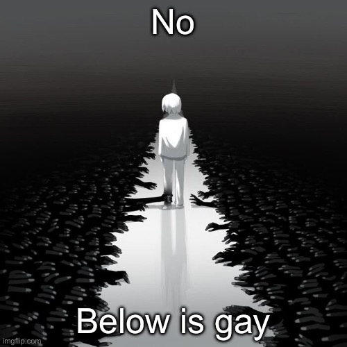 Avogado6 | No; Below is gay | image tagged in avogado6 | made w/ Imgflip meme maker