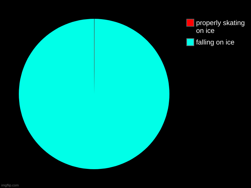 falling on ice, properly skating on ice | image tagged in charts,pie charts | made w/ Imgflip chart maker