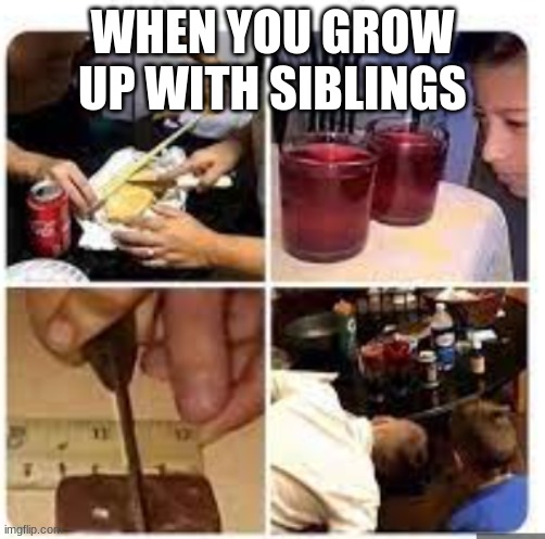 lol | WHEN YOU GROW UP WITH SIBLINGS | image tagged in growing up with siblings,lol,faxs | made w/ Imgflip meme maker