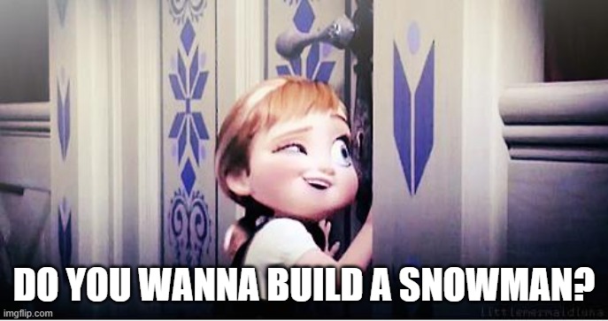 Do You Wanna Build A Snowman | DO YOU WANNA BUILD A SNOWMAN? | image tagged in do you wanna build a snowman | made w/ Imgflip meme maker
