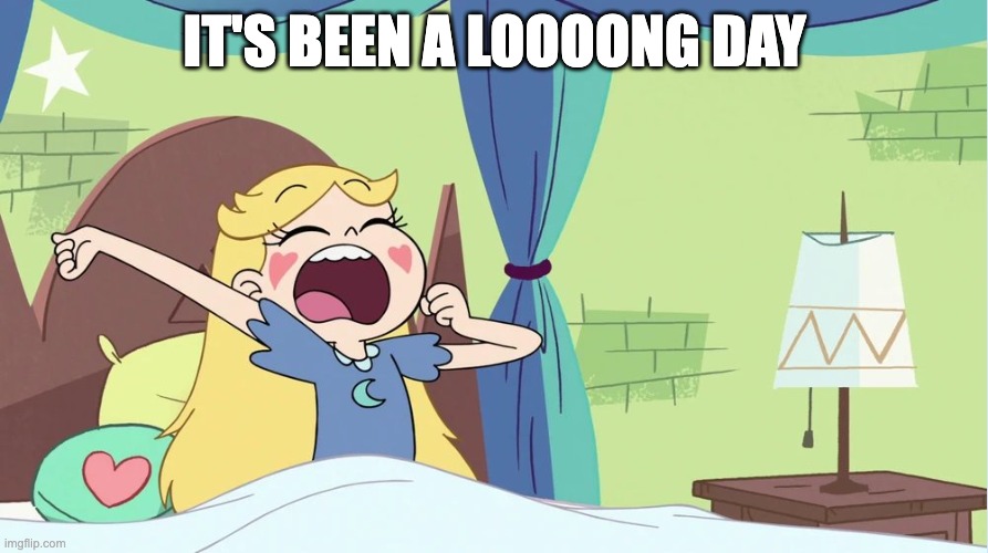 It's been a LOOOOOOOONG Day! | IT'S BEEN A LOOOONG DAY | image tagged in svtfoe,memes,star butterfly,star vs the forces of evil,funny,fun | made w/ Imgflip meme maker