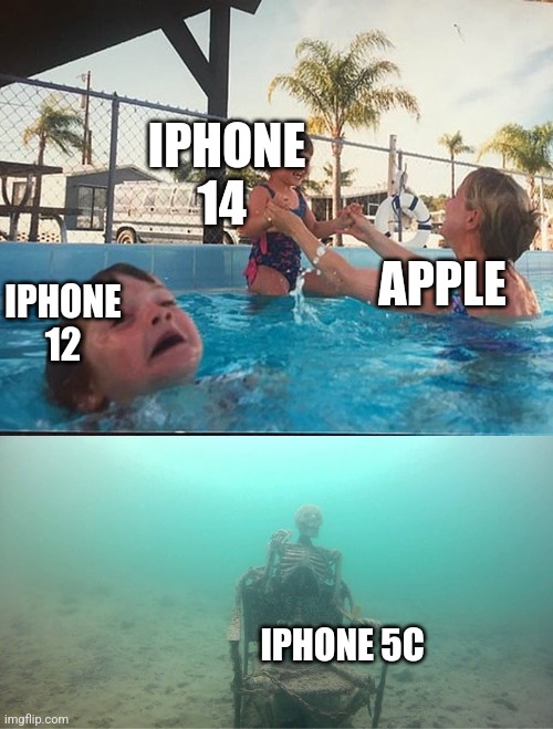 Mom helping kid | IPHONE 14; APPLE; IPHONE 12; IPHONE 5C | image tagged in mom helping kid | made w/ Imgflip meme maker