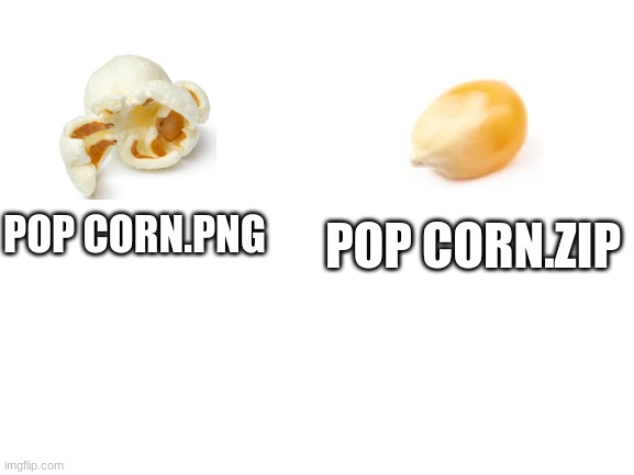 Blank White Template | POP CORN.ZIP; POP CORN.PNG | image tagged in blank white template | made w/ Imgflip meme maker