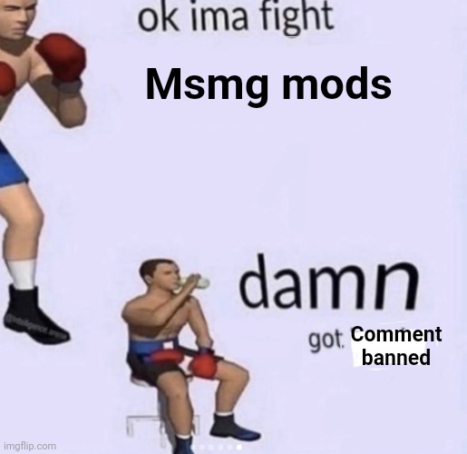 Hi | Msmg mods; Comment banned | image tagged in damn got hands | made w/ Imgflip meme maker
