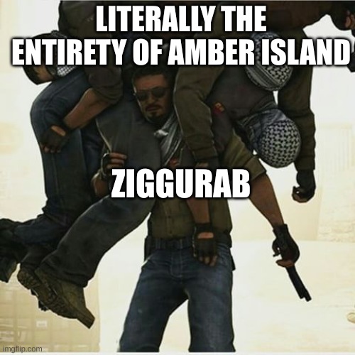 csgo carry | LITERALLY THE ENTIRETY OF AMBER ISLAND; ZIGGURAB | image tagged in csgo carry | made w/ Imgflip meme maker