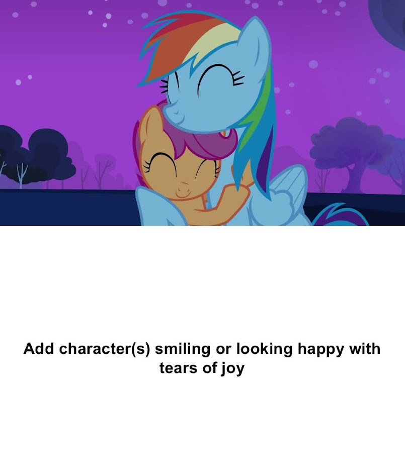 Who's Happy For Rainbow Dash and Scootaloo Blank Meme Template