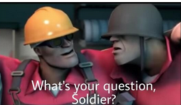 High Quality what's your question soldier? Blank Meme Template