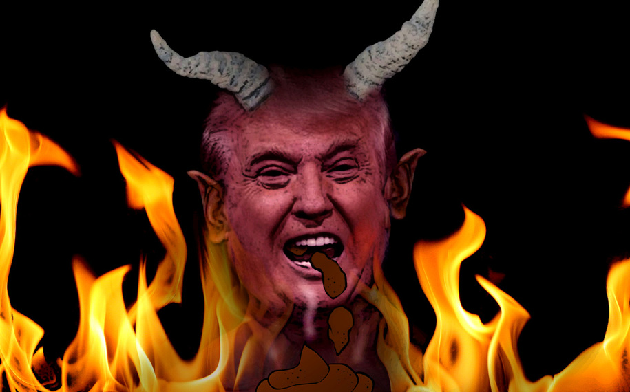 Shitspeaking devil trump Blank Meme Template