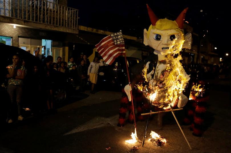 Burning devil trump Blank Meme Template