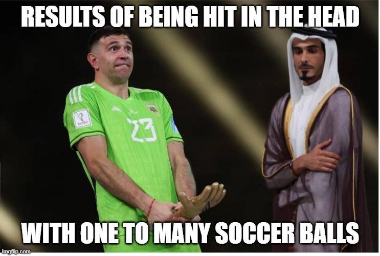 Martinez Golden Glove | RESULTS OF BEING HIT IN THE HEAD; WITH ONE TO MANY SOCCER BALLS | image tagged in golden,glove,martinez | made w/ Imgflip meme maker