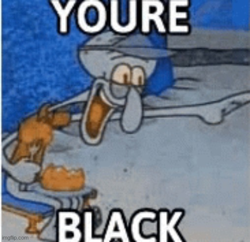 racist momento | image tagged in you're black | made w/ Imgflip meme maker