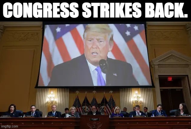 Not with a mob. Not with insults. Not with tweets. Not with bullets. With public hearings, and with the law. | CONGRESS STRIKES BACK. | image tagged in jan 6 panel final meeting,jan 6,trump is an asshole,donald trump is an idiot,trump is a moron,congress | made w/ Imgflip meme maker