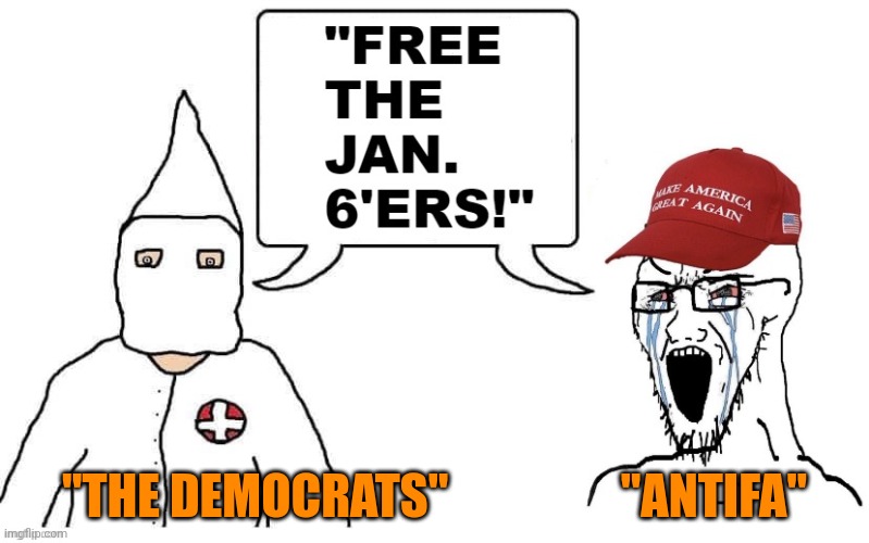 "THE DEMOCRATS"                  "ANTIFA" | made w/ Imgflip meme maker